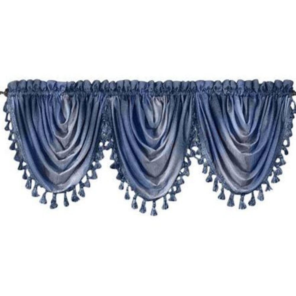 Ombre Window Treatment - (2) tasseled waterfall valance and two 50x84 panel